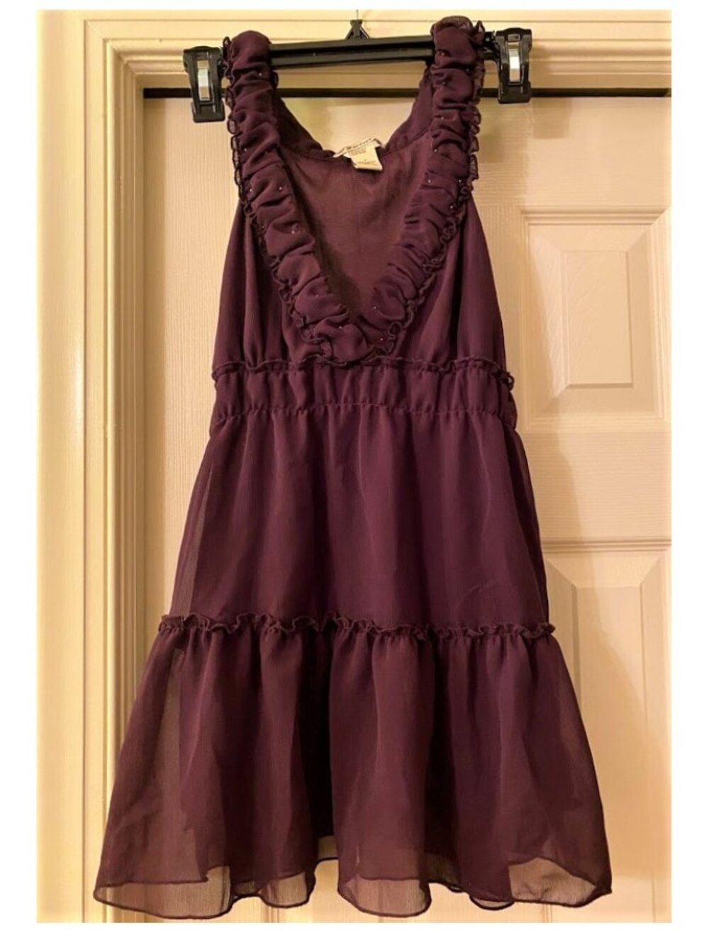 Forever 21 Vintage V-Neck Ruffle Flowy Top size Large